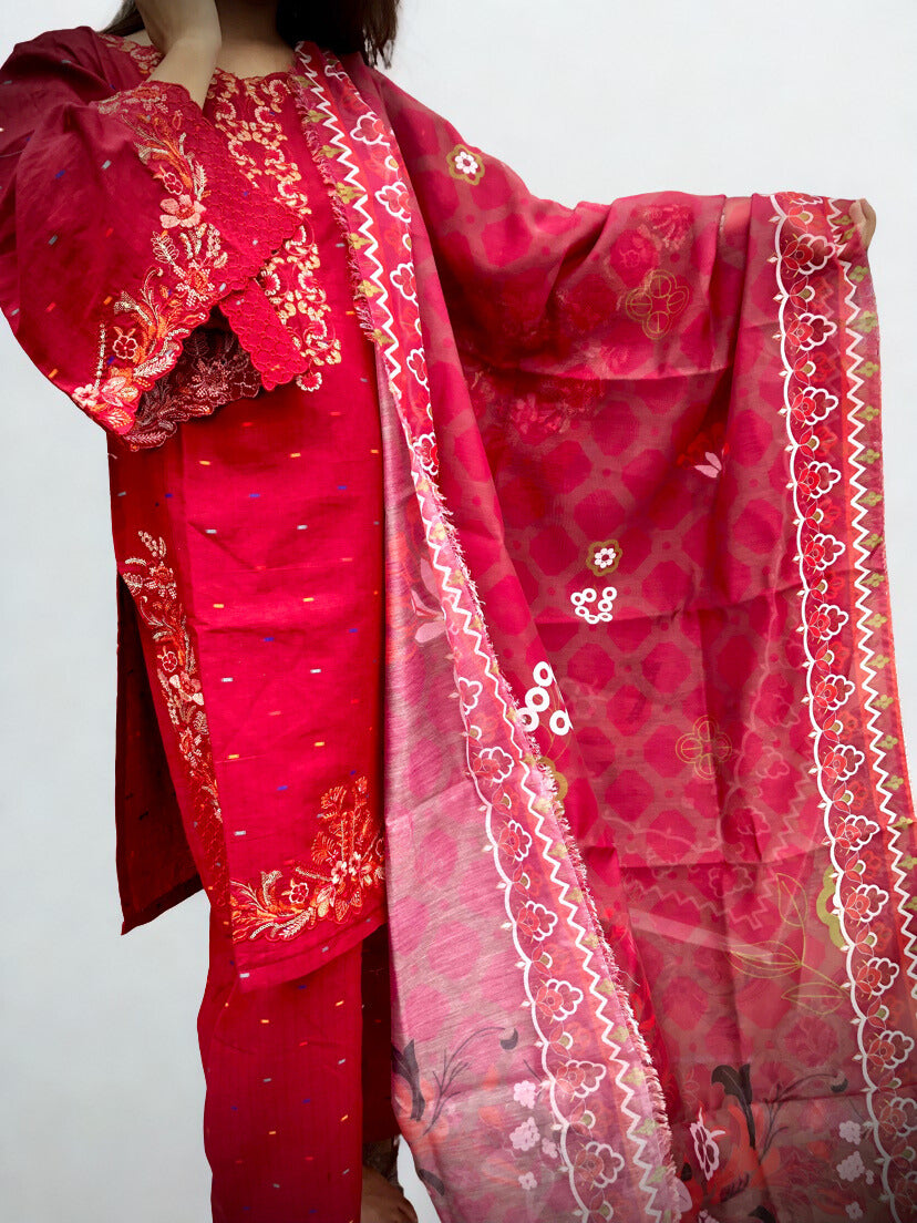 Doriya lawn 3-Piece Suit with Digital Print lawn dupatta