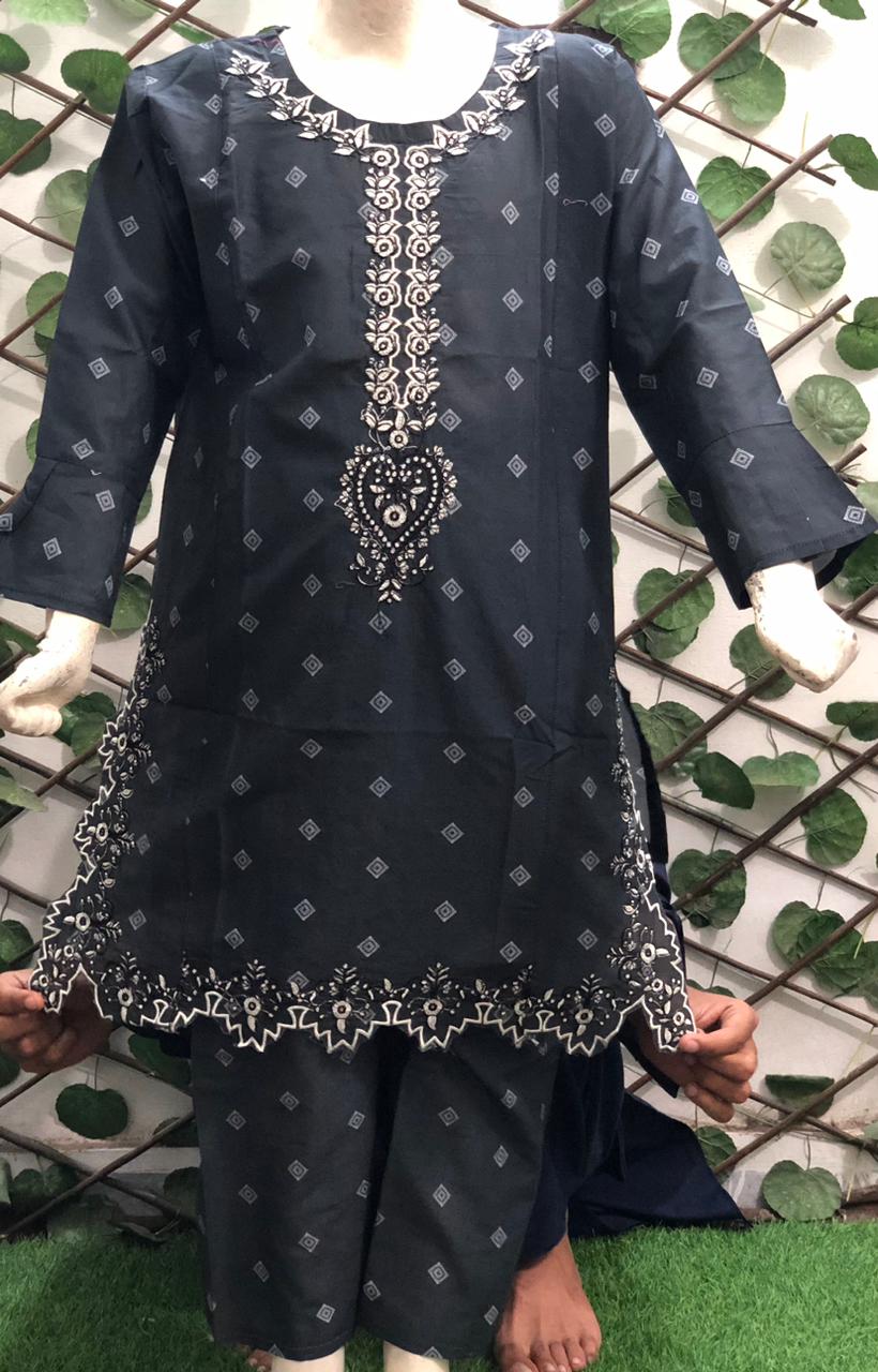 Baby Girl Cotton Embroidered Suit
