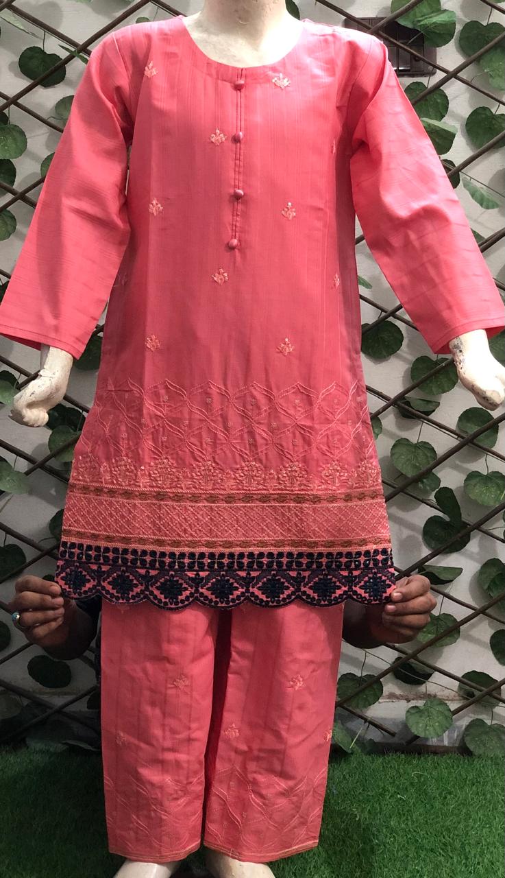 Baby Girl Cotton Embroidered Suit