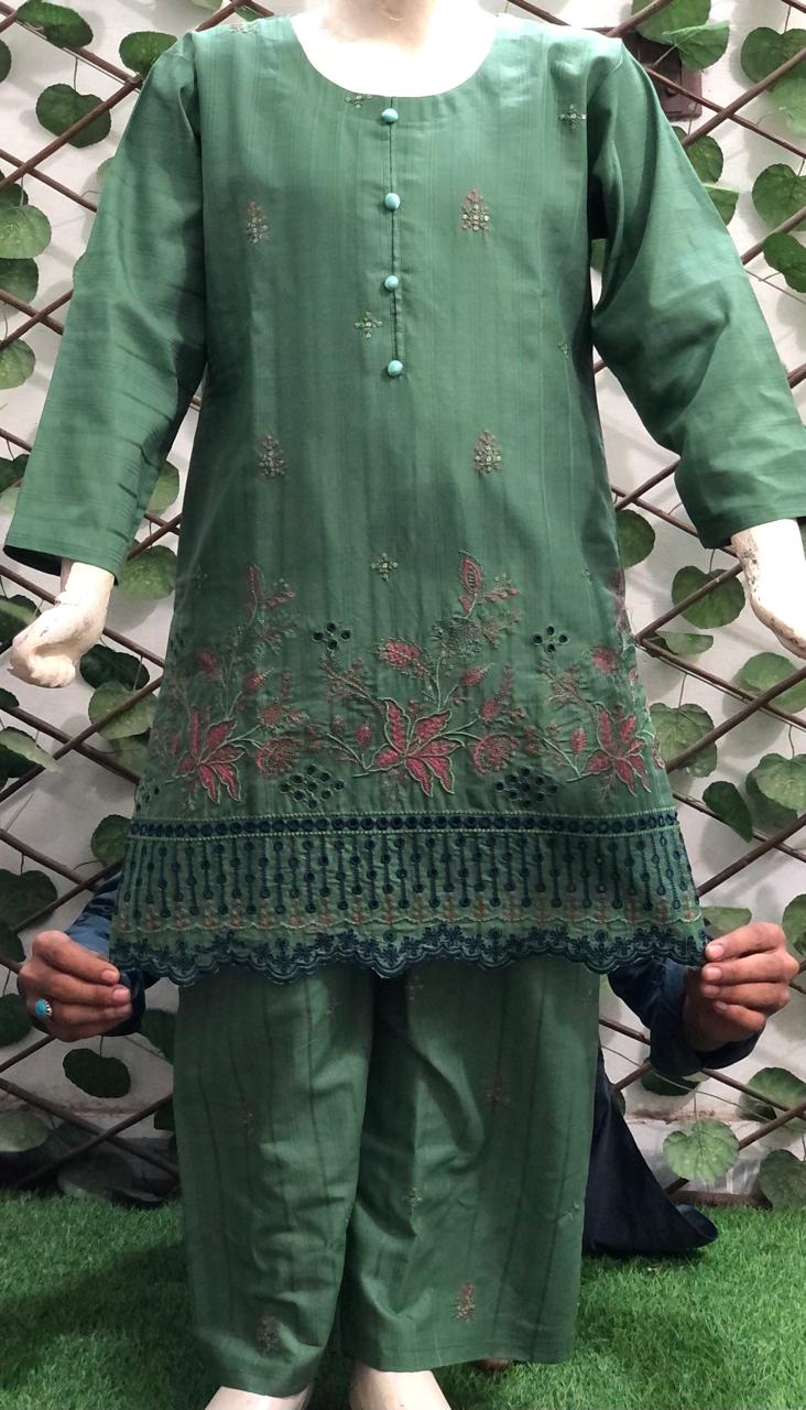Baby Girl Cotton Embroidered Suit