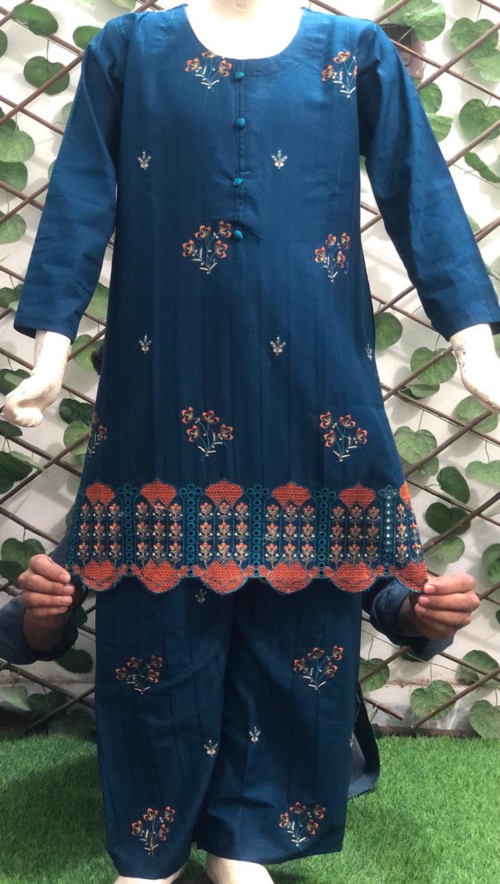 Baby Girl Cotton Embroidered Suit