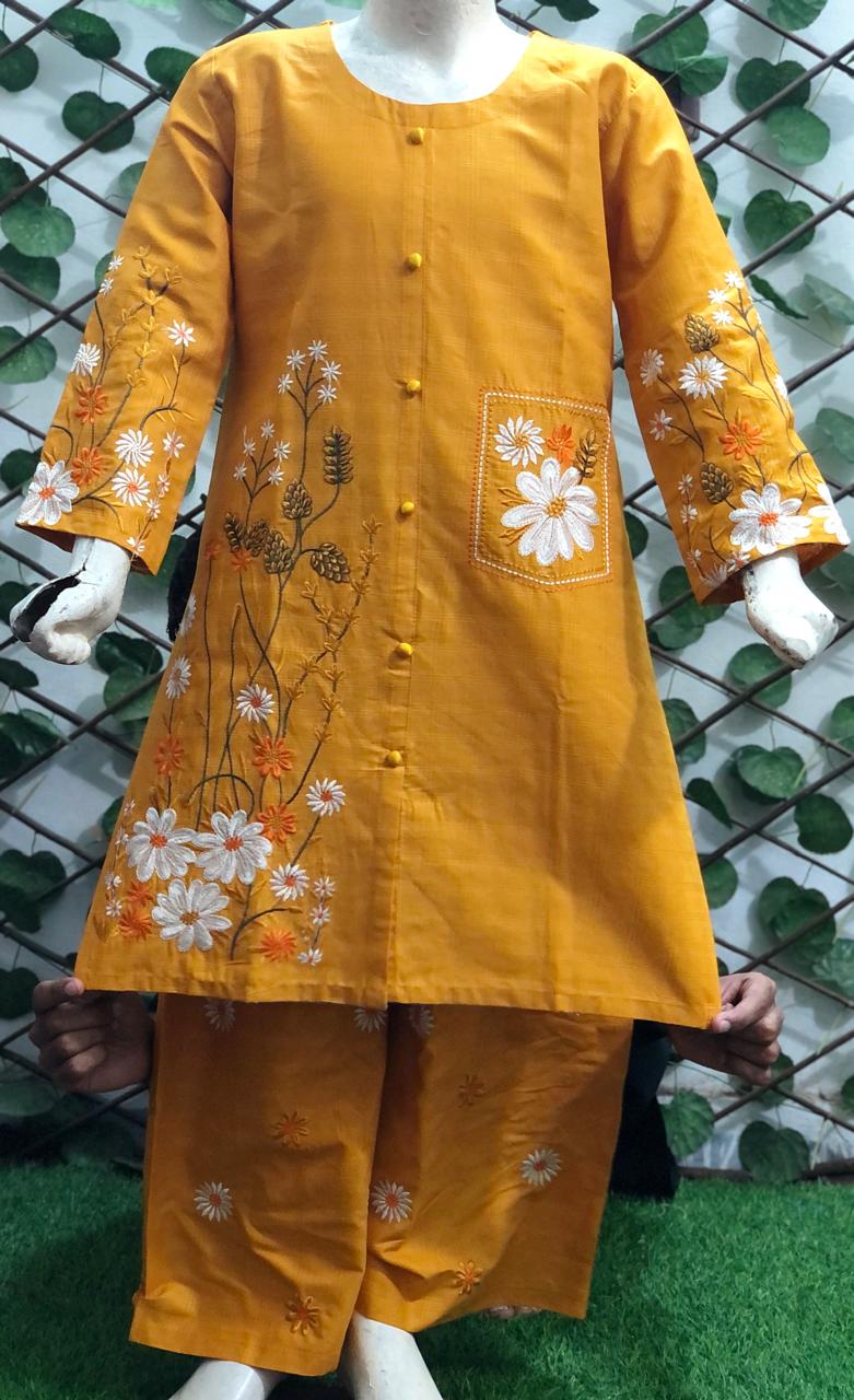 Baby Girl Cotton Embroidered Suit